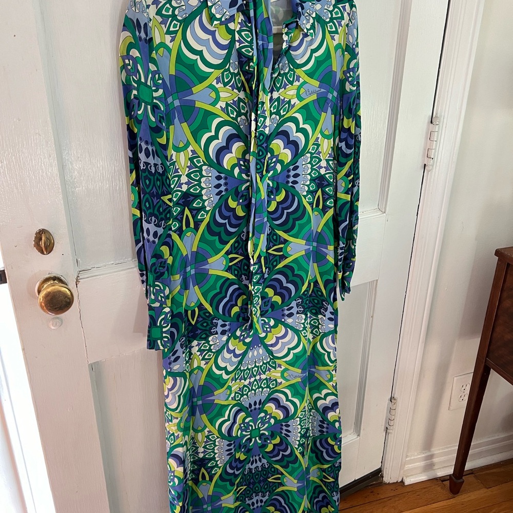 Valditivere Silk Dress with 70s Pattern